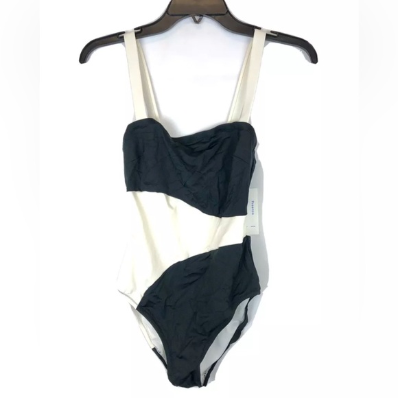 Proenza Schouler Women’s Black White One Piece Swimsuit Size Extra Small